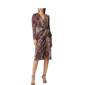 REBECCA TAYLOR woman’s 10 Snakeskin Print 100% Silk Wrap Dress career